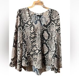 Show Me your Mumu Womens XS Oversized Hippie Boho Chiffon Tunic Animal Print